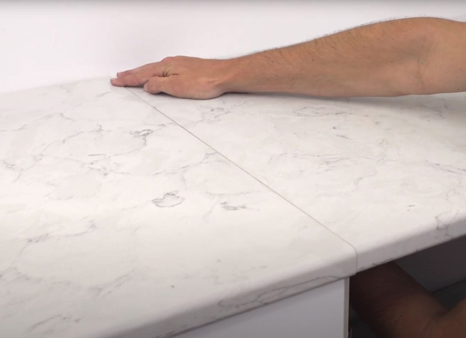 Countertop seam repair services.